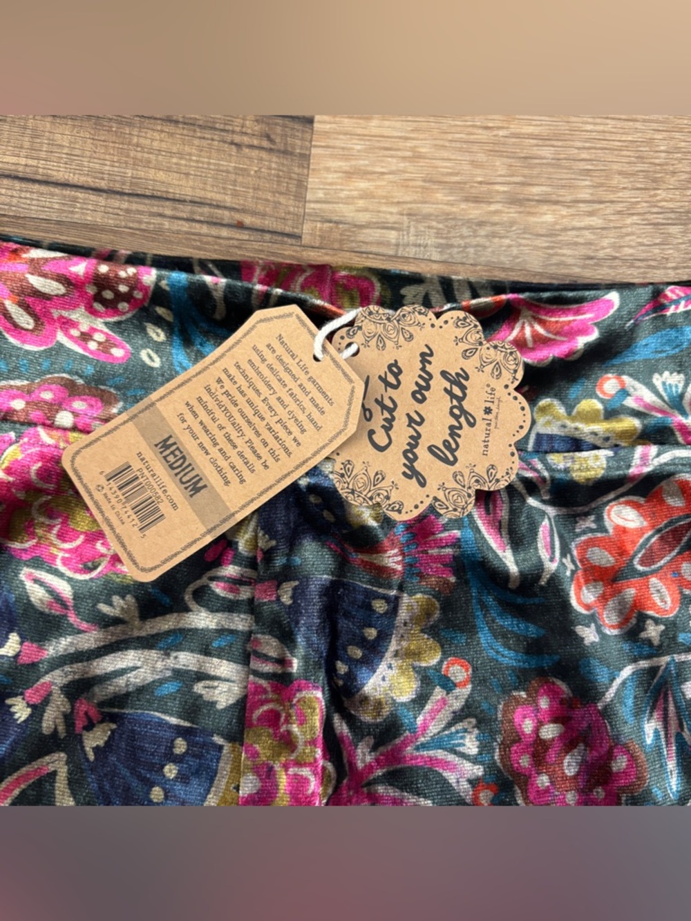 Natural Life Cali Floral Knit Flare Pants Festival Bohemian Boho NEW - Picture 4 of 8
